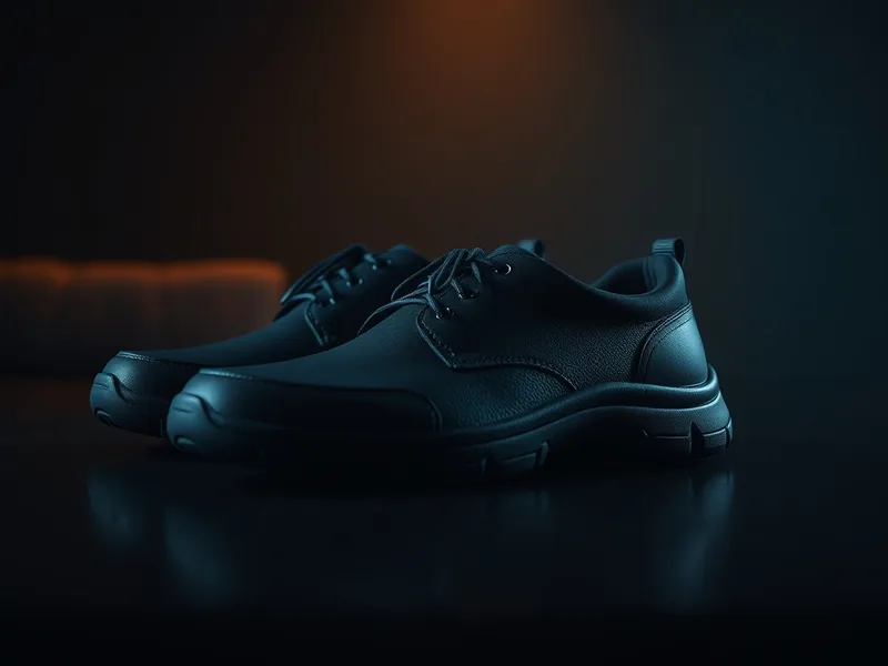Chaussures orthopédiques homme larges adaptées à un hallux rigidus, présentées sur fond sombre terracotta
